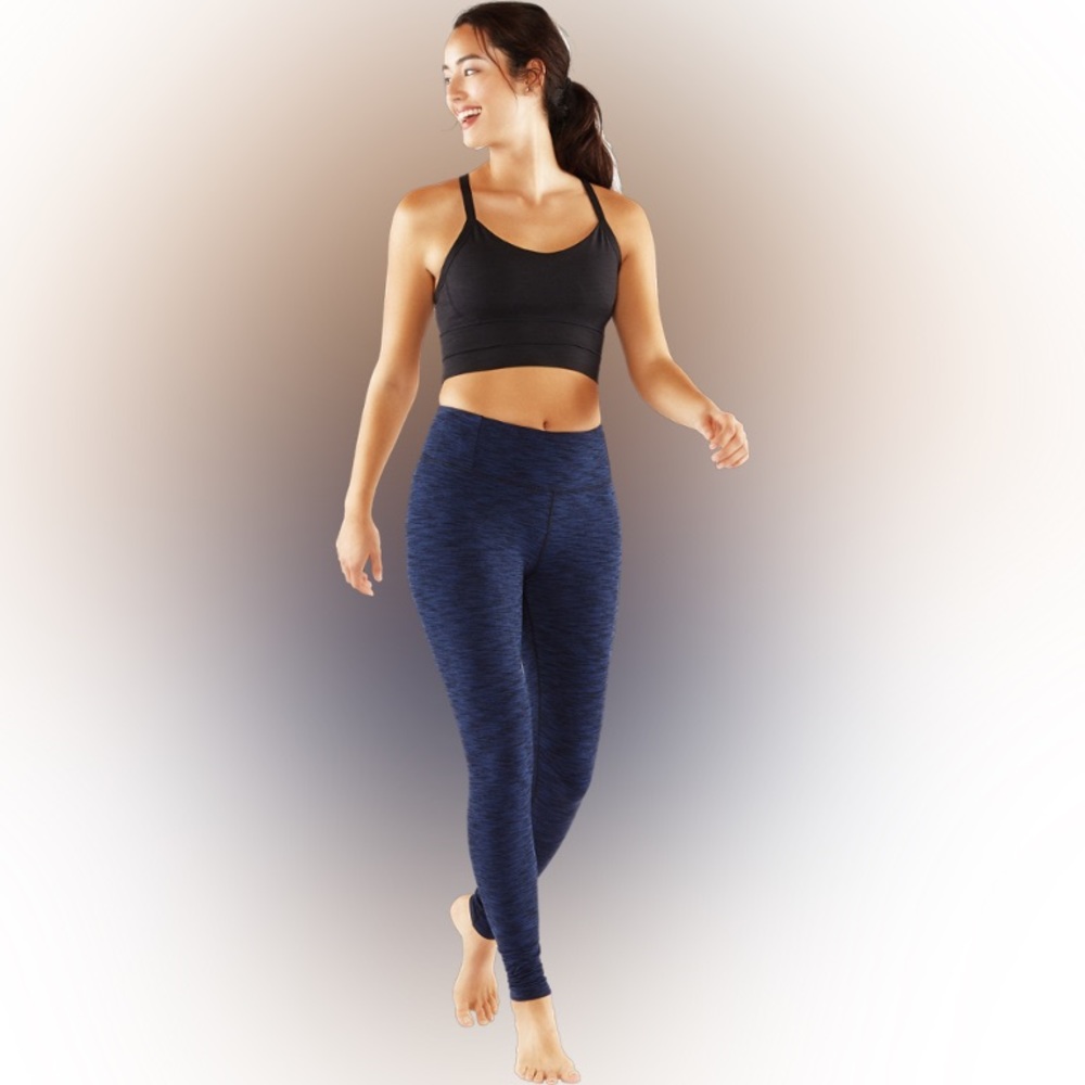 Manduka Essential Leggings in Blue Melange, XS